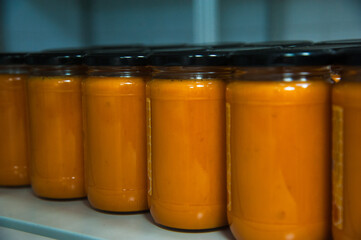 Jars full of organic honey