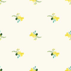 Fototapeta na wymiar Elegant gentle trendy pattern in small-scale flower. Millefleurs. Country style. Floral seamless background for textile, cotton fabric, covers, manufacturing, wallpapers, print, gift wrap and scrapboo