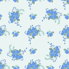 Elegant gentle trendy pattern in small-scale flower. Millefleurs. Country style. Floral seamless background for textile, cotton fabric, covers, manufacturing, wallpapers, print, gift wrap and scrapboo