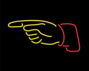 Neon Direction Pointing Finger 