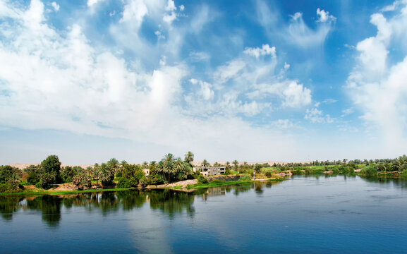 view from the ship to the coast of Egypt