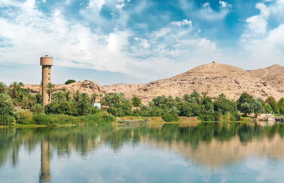 view from the ship to the coast of Egypt