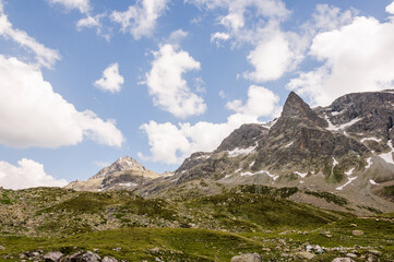 Julierpass, Passstrasse, Bergstrasse, Passhöhe, Silvaplana, Engadin, Oberengadin, Graubünden, Alpen, Schweizer Berge, Sommer, Wanderweg, Schweiz