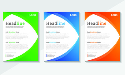 Modern vector flyer template design, blue color vector flyer template, white flyer