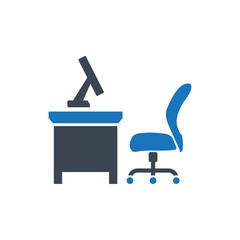 Office desk icon ( vector illustration )