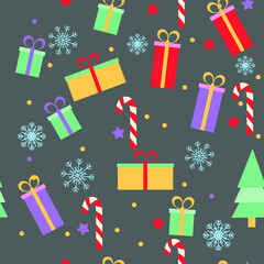 Cute christmas elements seamless pattern background - 364150858