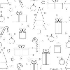 Cute christmas elements seamless pattern background - 364150868
