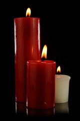 red burning candle