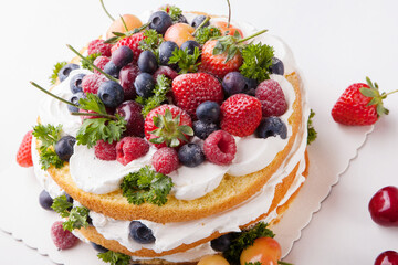 Mixed berries fruit cake