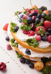 Mixed berries fruit cake