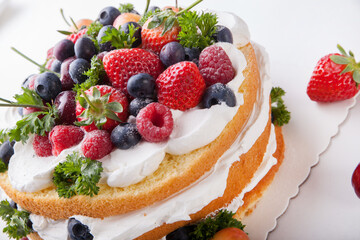 Mixed berries fruit cake