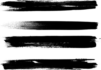 Grunge Paint stripe . Vector brush Stroke . Distressed banner . Black isolated paintbrush collection . Modern Textured shape . Dry border in Black 