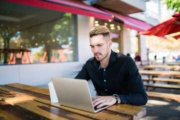 Businessman working on his laptop.