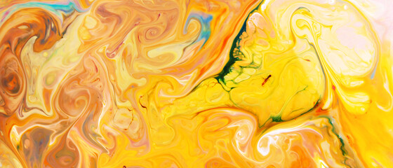 Fluid Art. Abstract blurred multi-colored background. Swirl liquid pattern. Trendy colorful backdrop