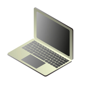 Laptop Isometric Vector Illustration Created For Mobile, Web, Decor, Print Products, Application on white background