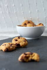 protein cookies with chickpea flour and chocolate chips