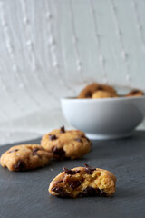 protein cookies with chickpea flour and chocolate chips