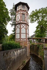 Fototapeta premium Historic water tower in Bad Muenster am Stein-Ebernburg