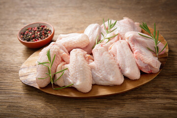 fresh chicken wings with rosemary