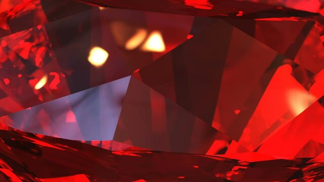 Beautiful red ruby close-up. Looping animation