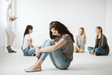 Fototapeta premium Lonely depressed girl