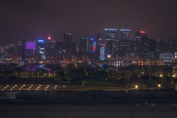 Obraz premium Buildings light at night, city of Hong Kong China.