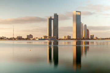 Fototapeta na wymiar Abu Dhabi cityscape during peaceful morning