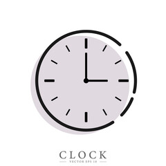 Clock flat icon. Time concept. Editable element for logo, template web and print, deadline concept.