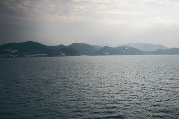 Calm water, city of Busan South Korea.
