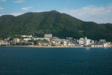 Fototapeta na wymiar Big hill over the sea, city of Busan South Korea.