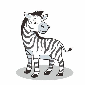 Zebra Cartoon Illustration Isolated
