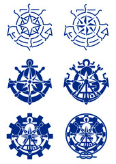 Nautical symbols from minimal to overkill