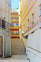 Stairs to residential building from Zidovska street, Bratislava, Slovakia