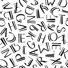 Fototapeta na wymiar Monochrome pattern, letters of the English alphabet