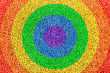 Rainbow circles on a texture surface