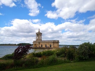 Fototapeta na wymiar Normanton historic church in Oakham on Rutland Water UK