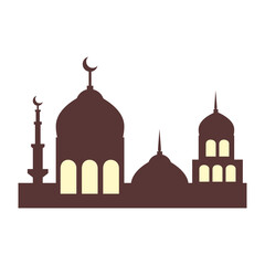 facade mosque islam structure on white background vector illustration design