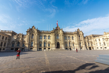 Obraz premium LIMA, PERU: Panoramic view of the Government Palace