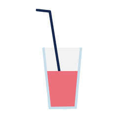 beverage with straw on white background vector illustration design