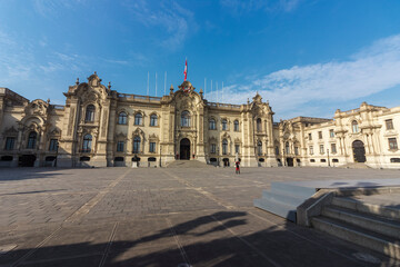 Fototapeta na wymiar LIMA, PERU: Panoramic view of the Government Palace