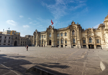 Fototapeta premium LIMA, PERU: Panoramic view of the Government Palace