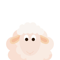 Fototapeta premium cute sheep animal on white background vector illustration design