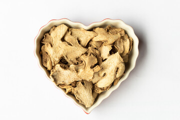 Dried Ginger Root in a Heart Shape