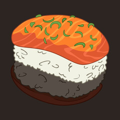Sushi with reflection