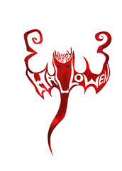 Bat. Happy Halloween. Vector illustration