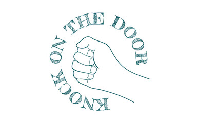 ハンドサインのアイコン、ノックするサイン.ベクターイラスト.