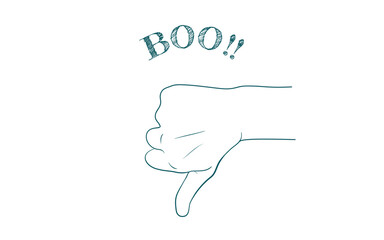 ハンドサインのアイコン、低評価のバッドサイン.ベクターイラスト.