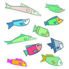 animal; fish; sea; set; tropical; isolated; underwater; aquarium; marine; background; nature; exotic; colorful; aquatic; ocean; tropic; saltwater; collection; wild; fauna; beautiful; dive; coral; wate