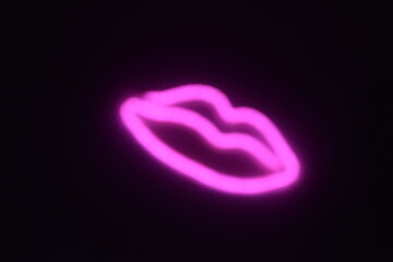 blurry Pink Lips with LED lights