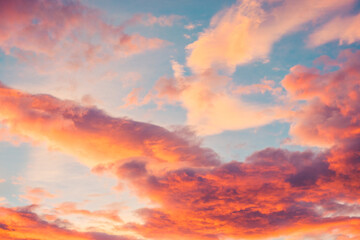 fiery sky with clouds